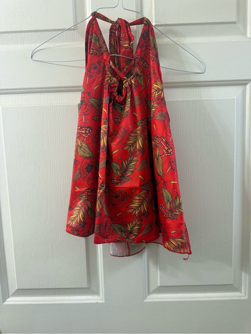 Nixon Pink Floral Lined Top with Orange Tag Accent